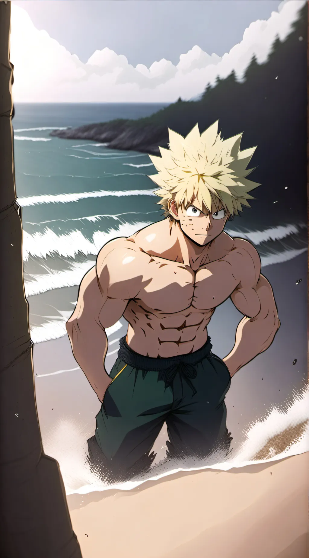 ai character: Kachan or bakugo background