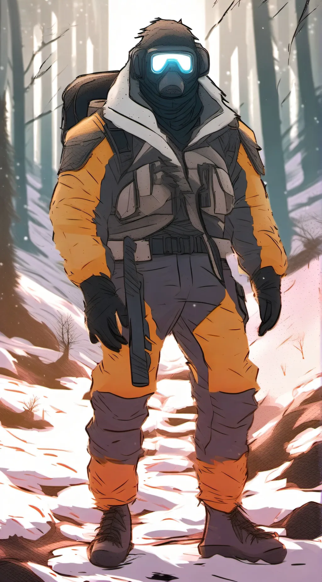 ai character: FPE(red) background