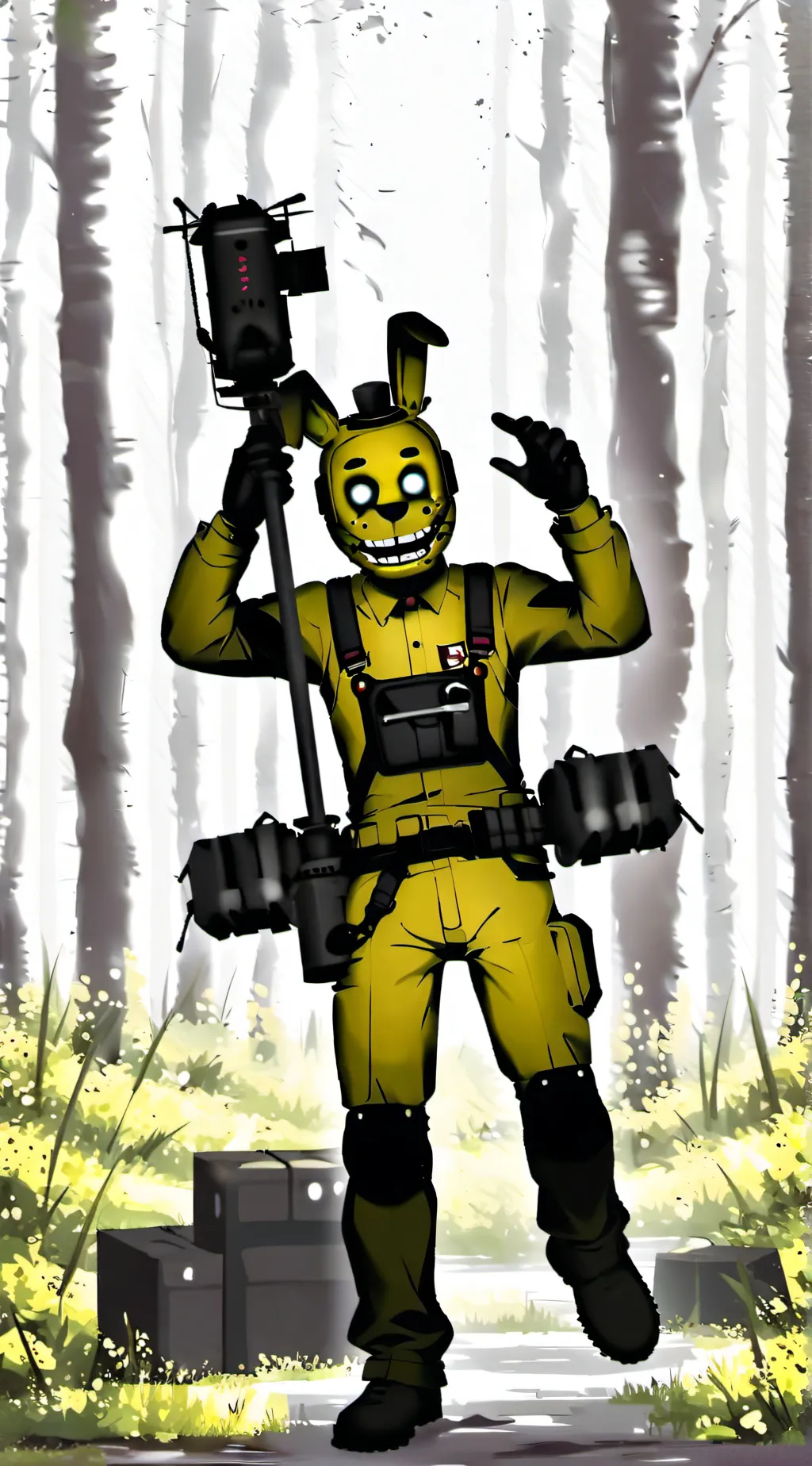 ai character: Spring trap  background