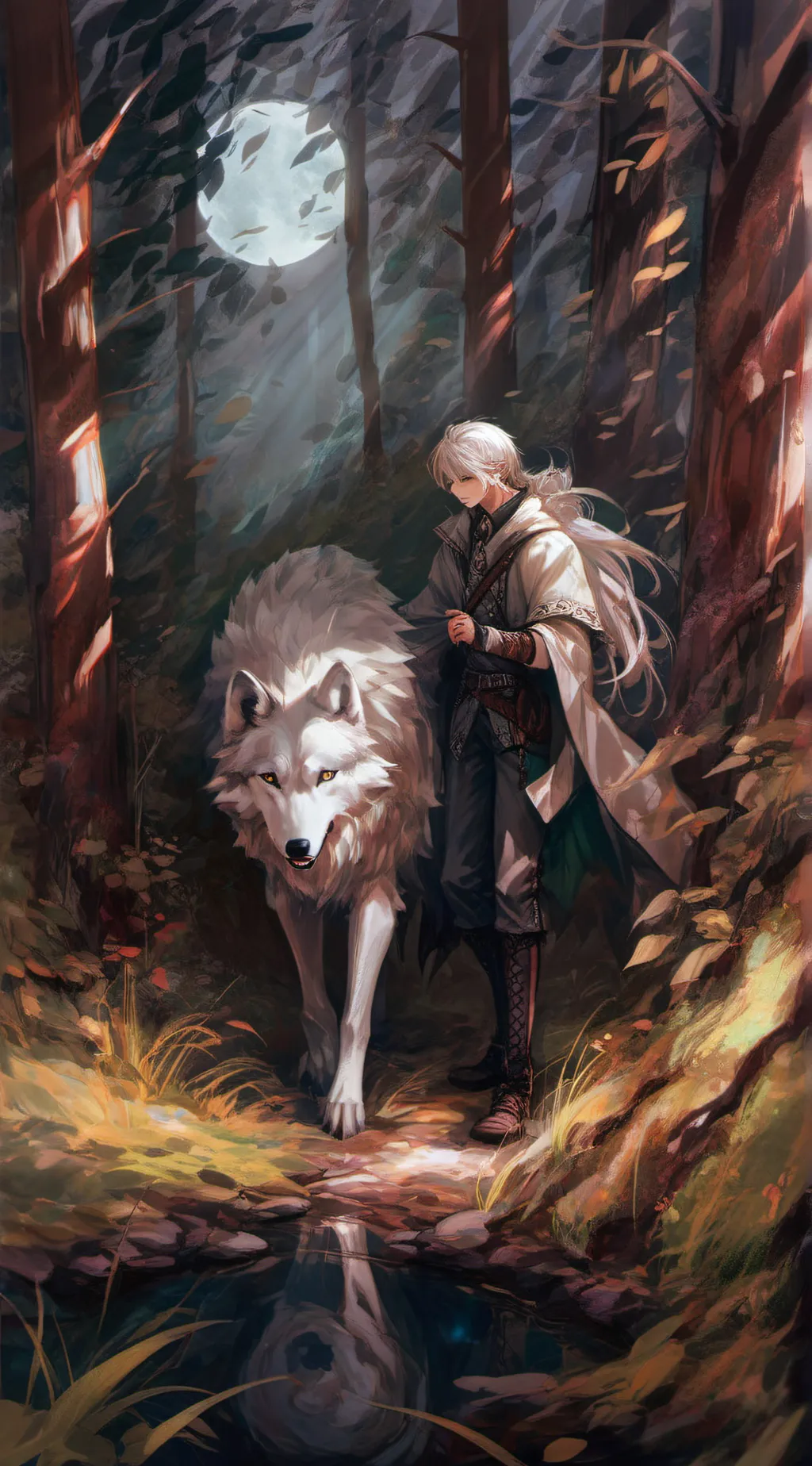 ai character: The white wolf background