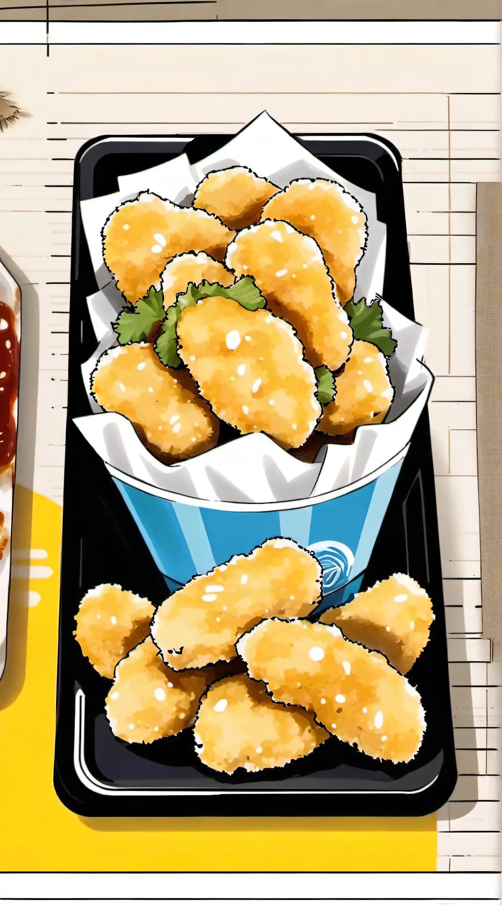 ai character: chicken nugget background