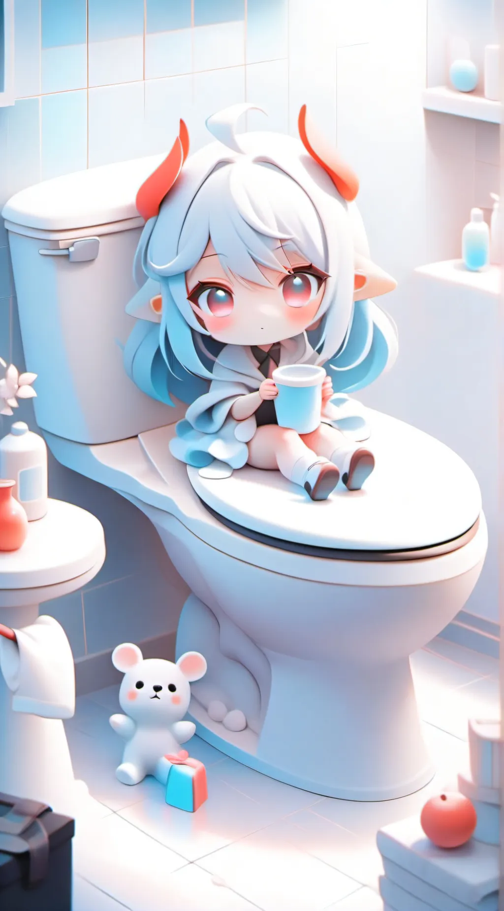 ai character: toilet background