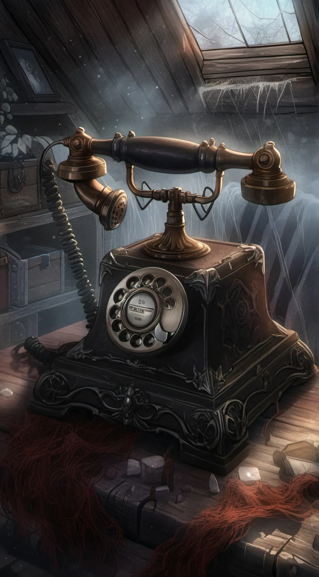 ai character: Trapped Telephone background