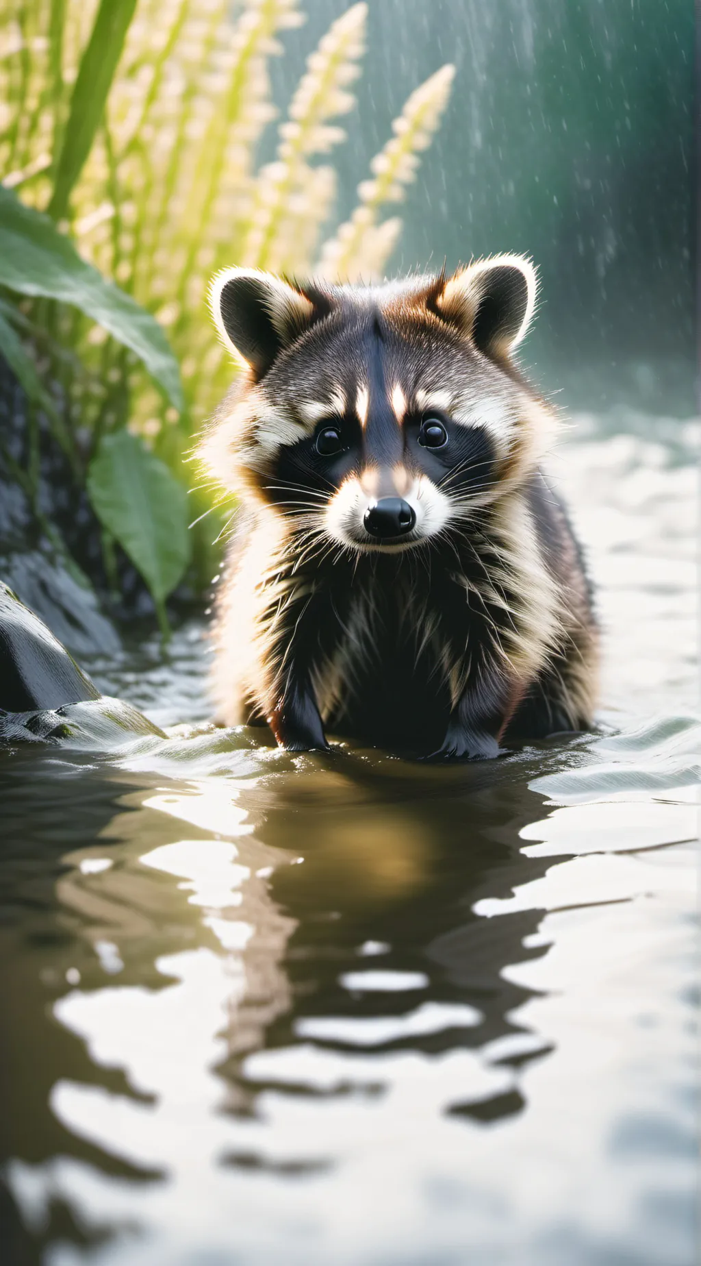 ai character: baby raccoon background