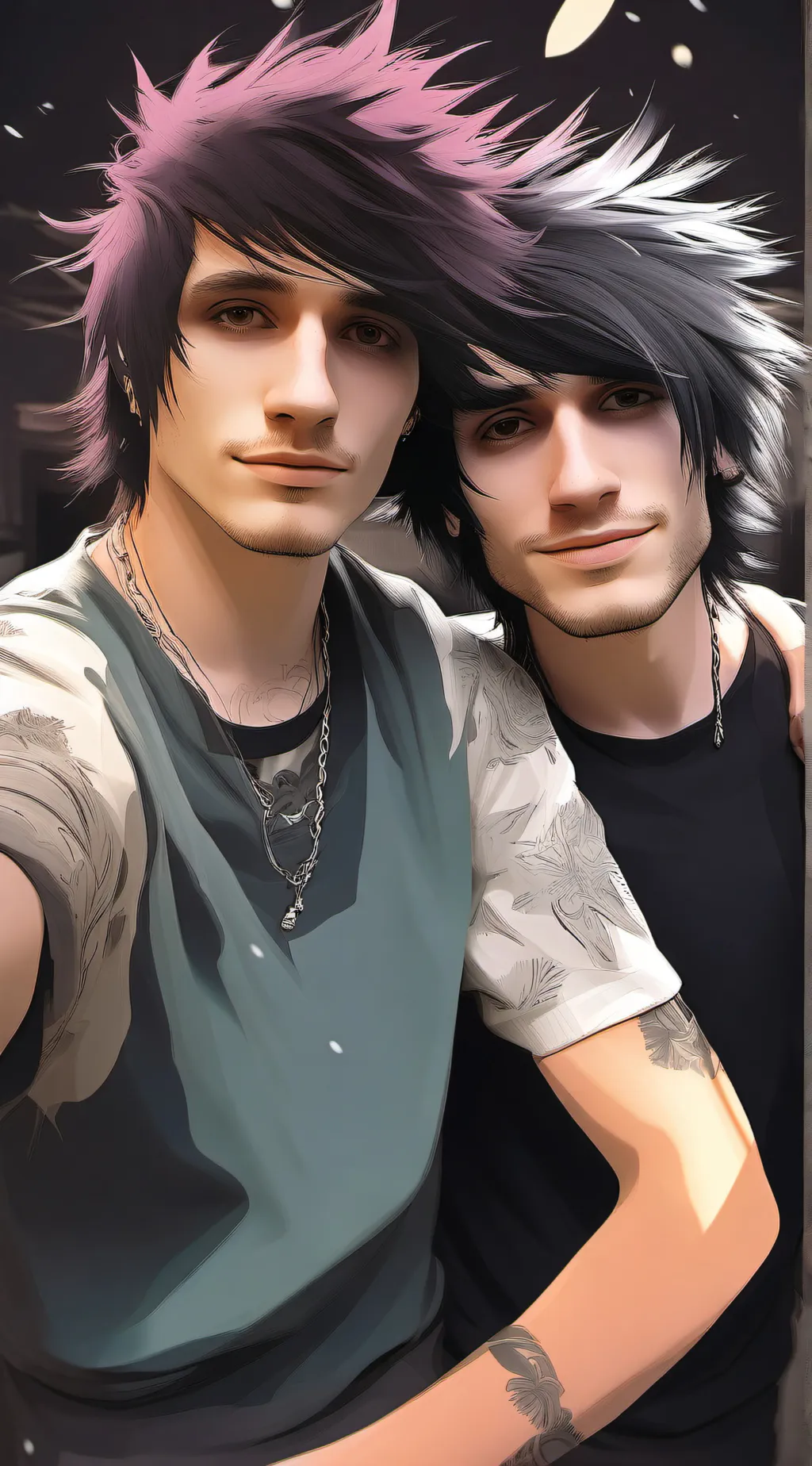 ai character: Jake and Johnnie  background