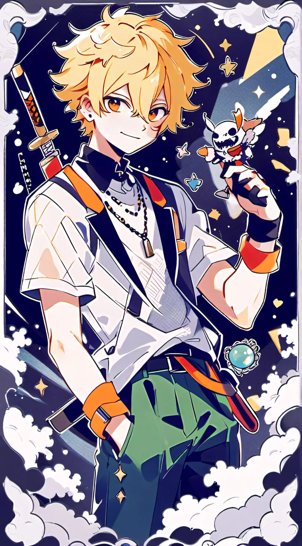 ai character: bakugo  background