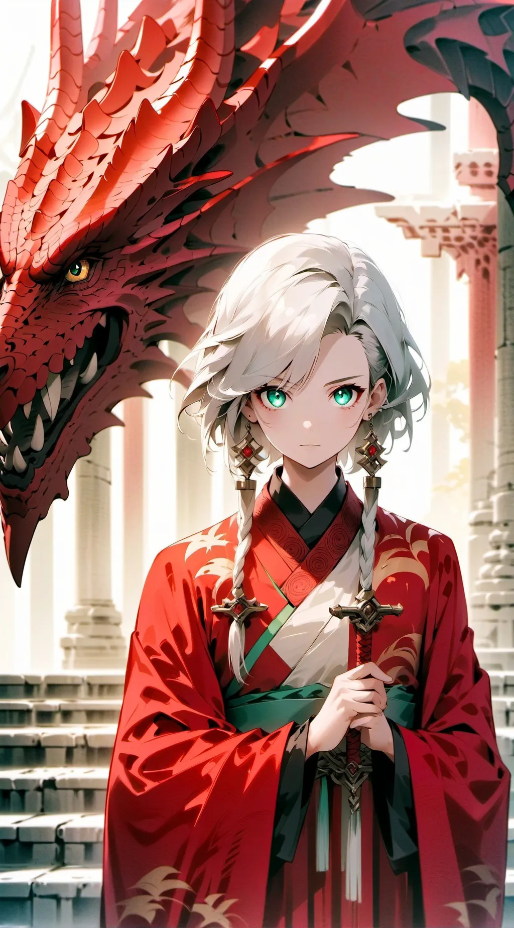 ai character: fat cat girl  background