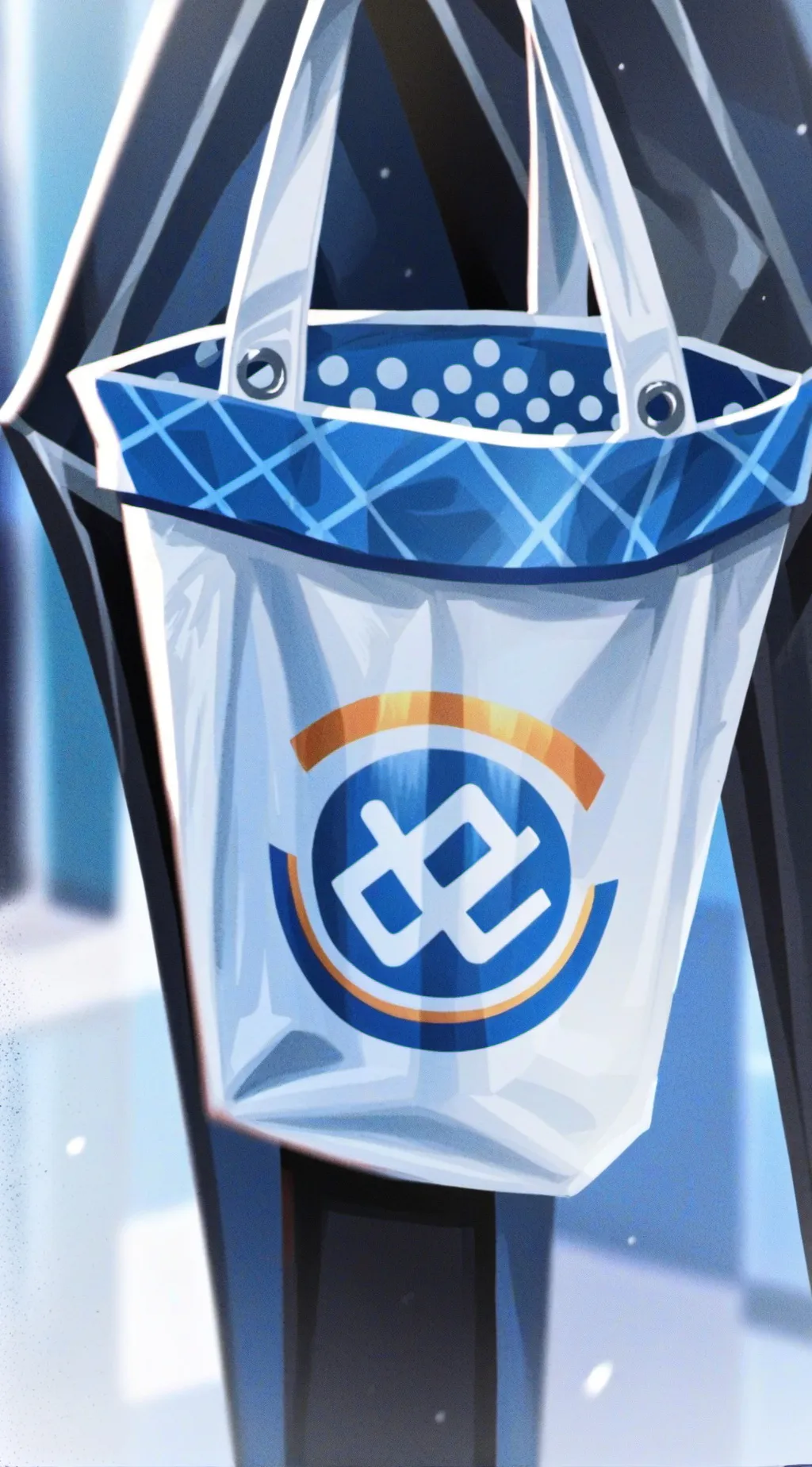 ai character: Walmart bag  background