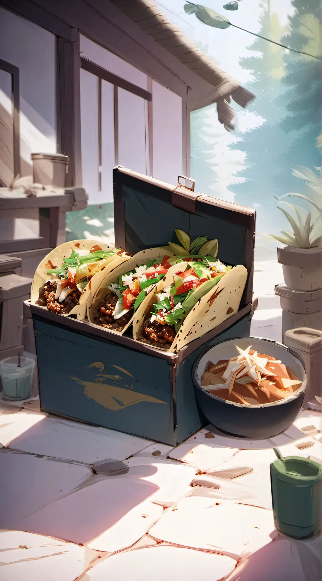 ai character: Tiny Tacos TDOS background