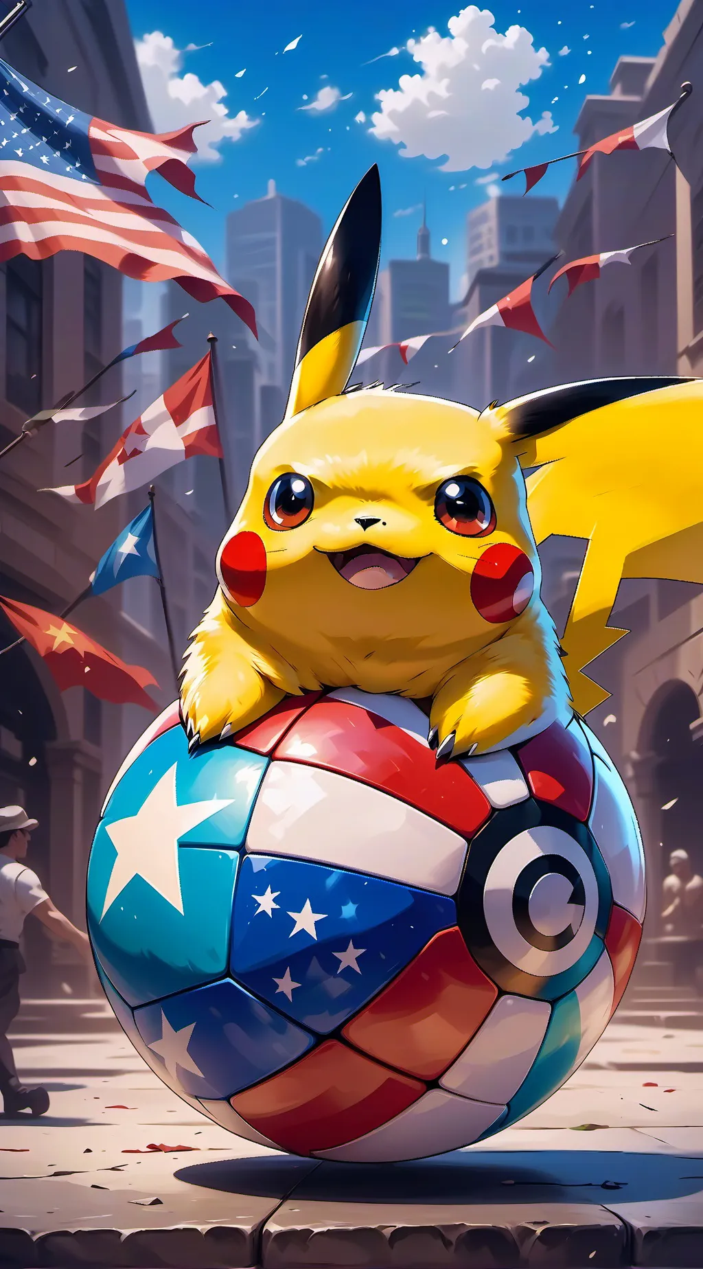 ai character: country balls background