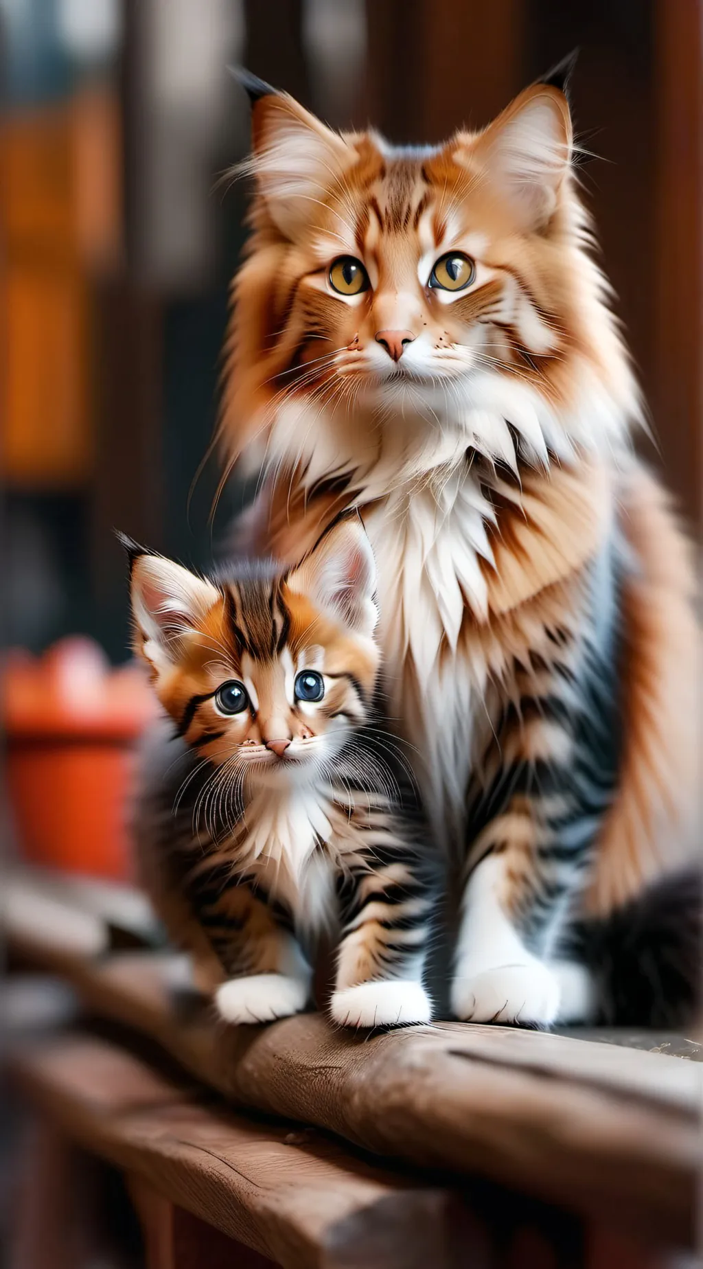 ai character: Mama cat background