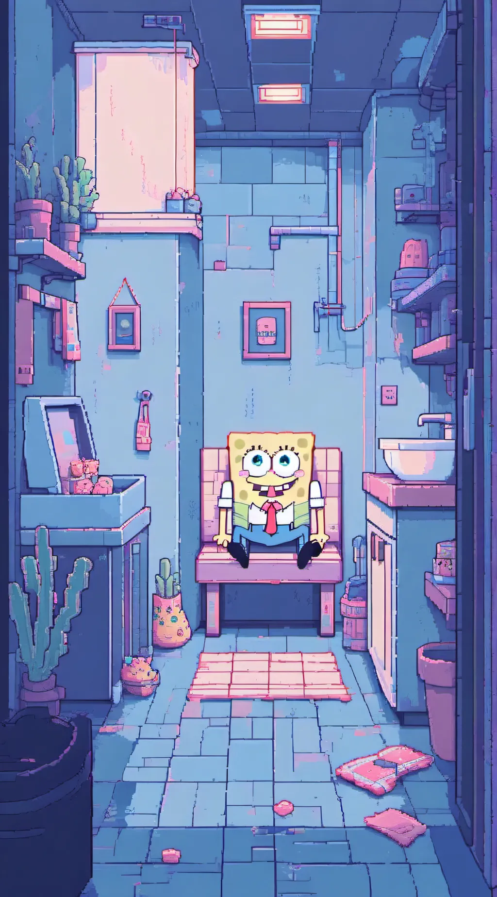 ai character: spongebob background