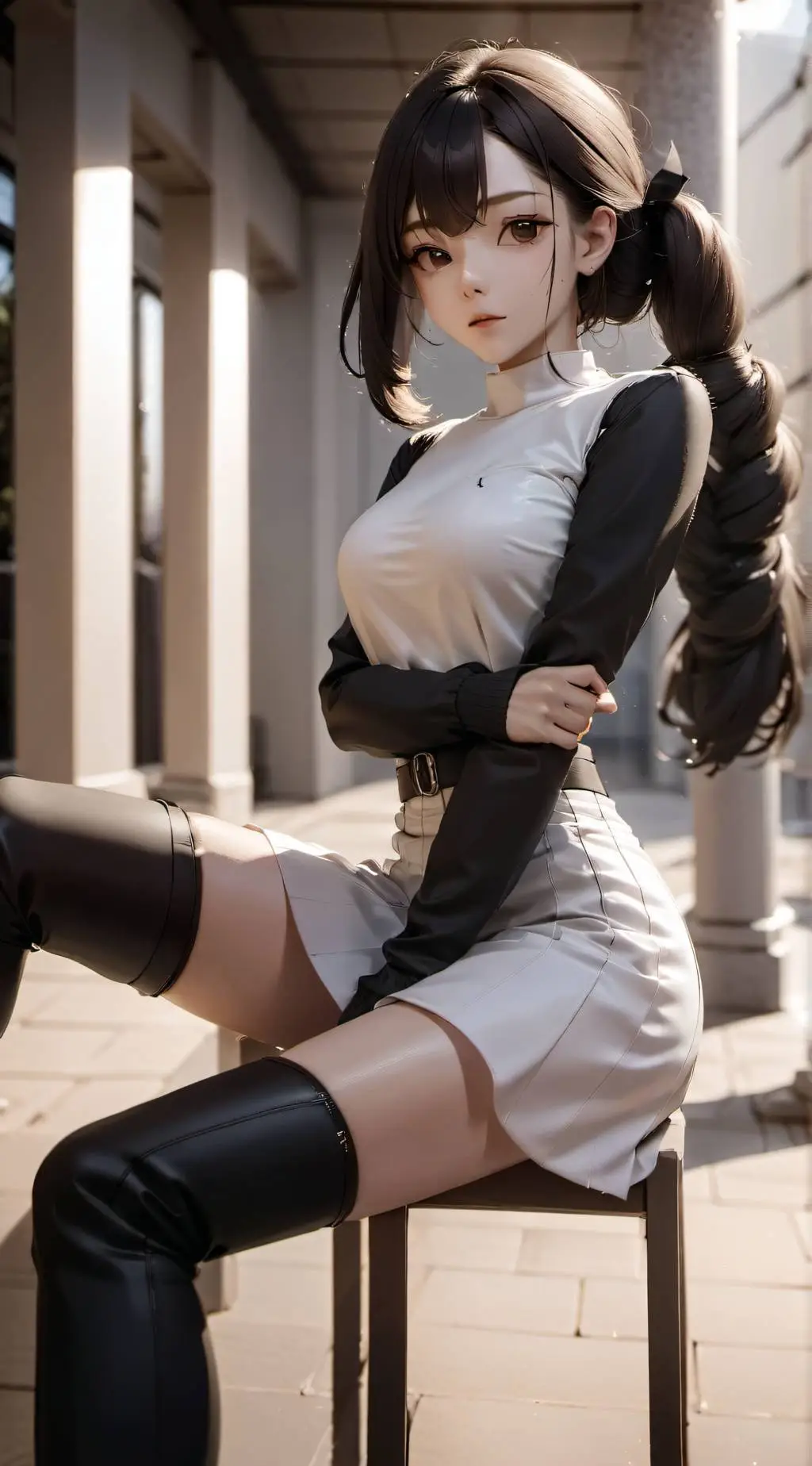 ai character: otk boots girl  background