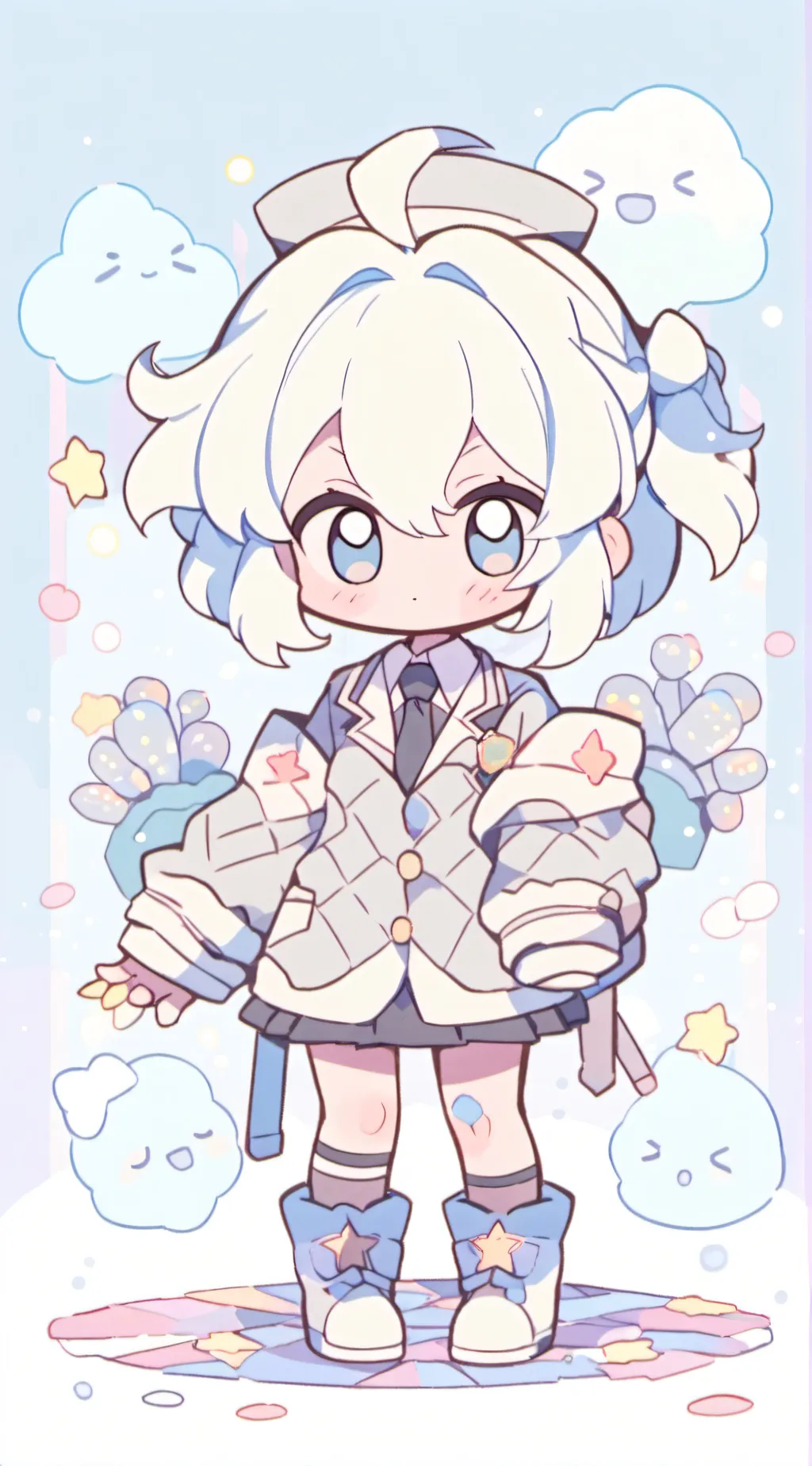 ai character: Mha at target  background