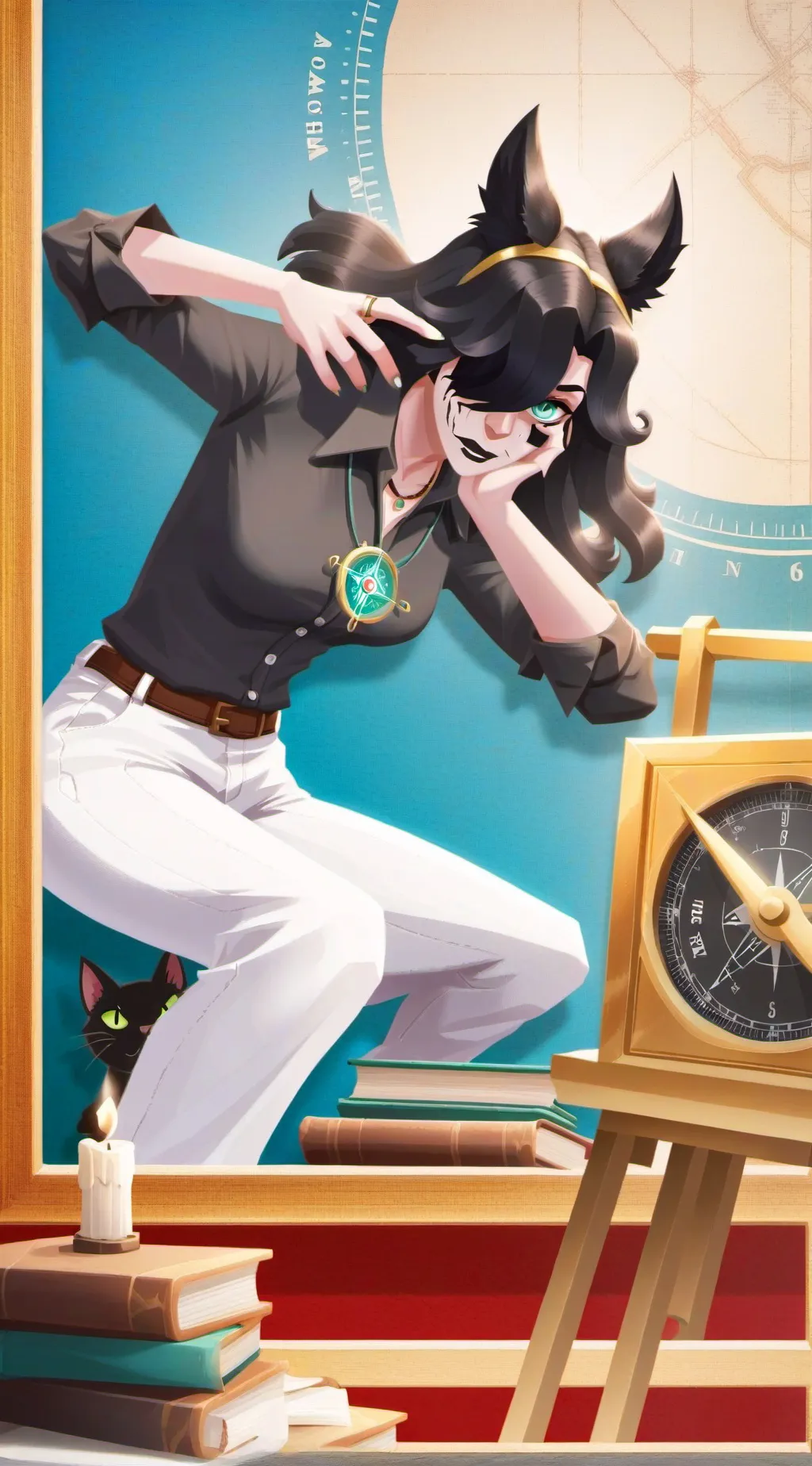 ai character: miss circle background