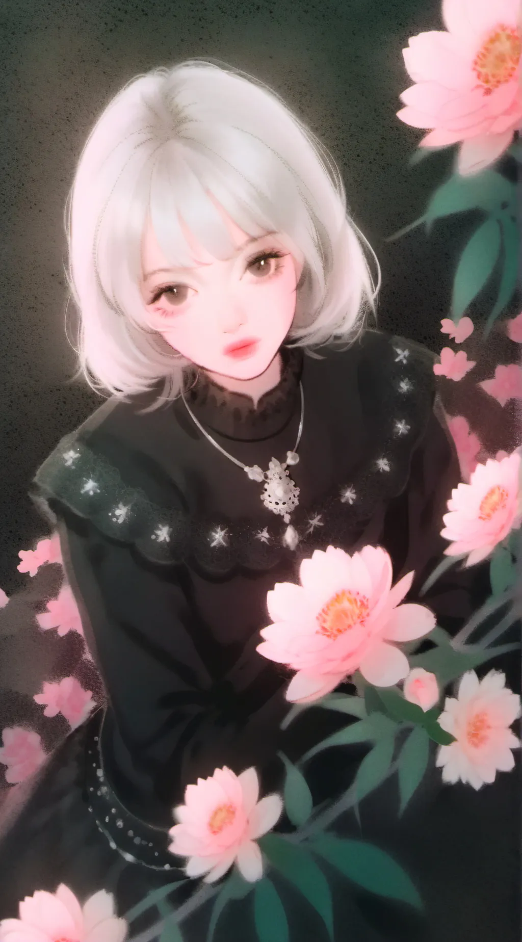 ai character: Violet background