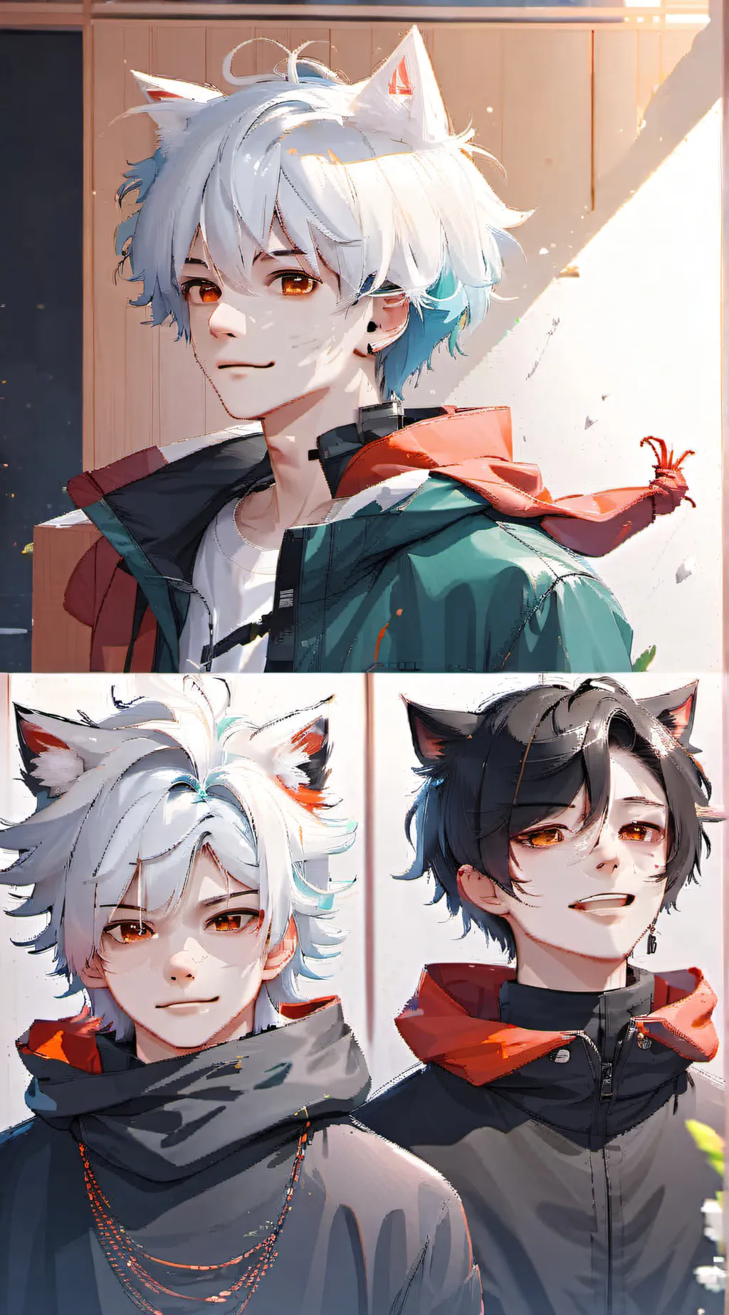 ai character: MHA neko boys background