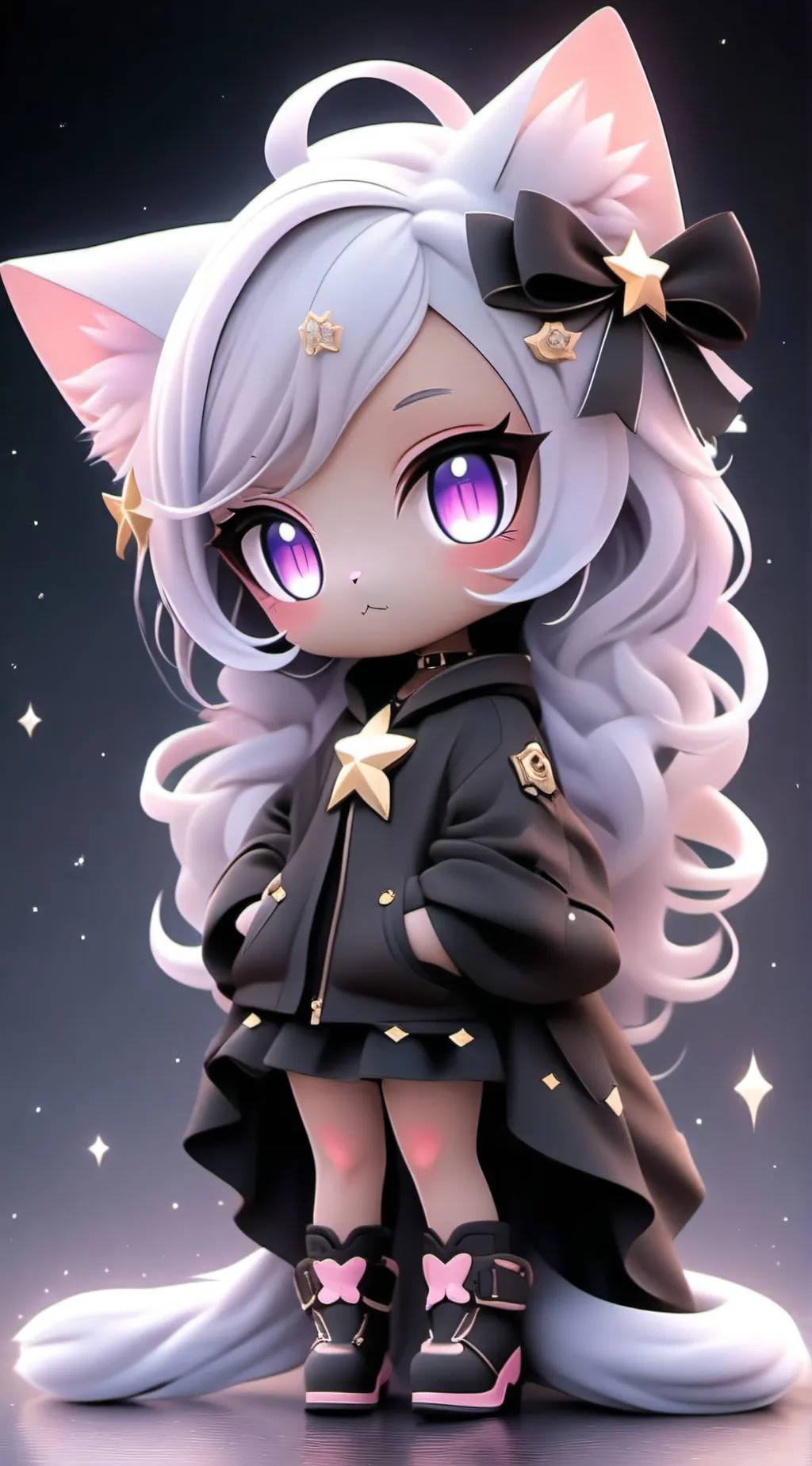 ai character: Galaxy kitty background