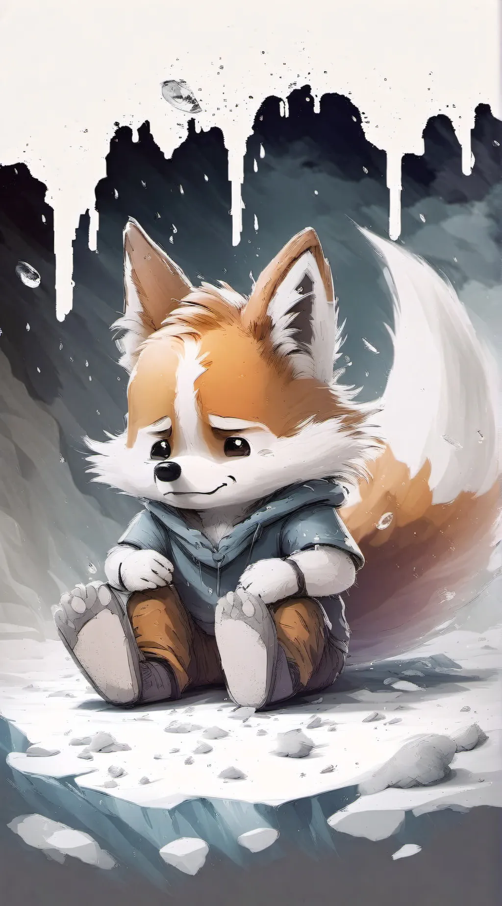 ai character: Tails(sad) background