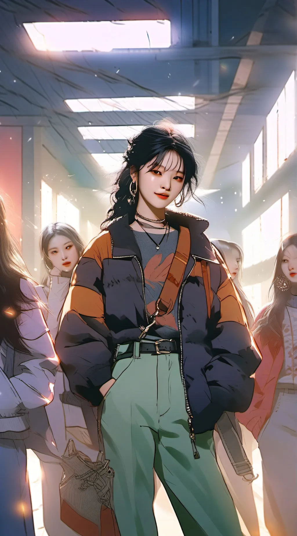 ai character: K-pop (school) background