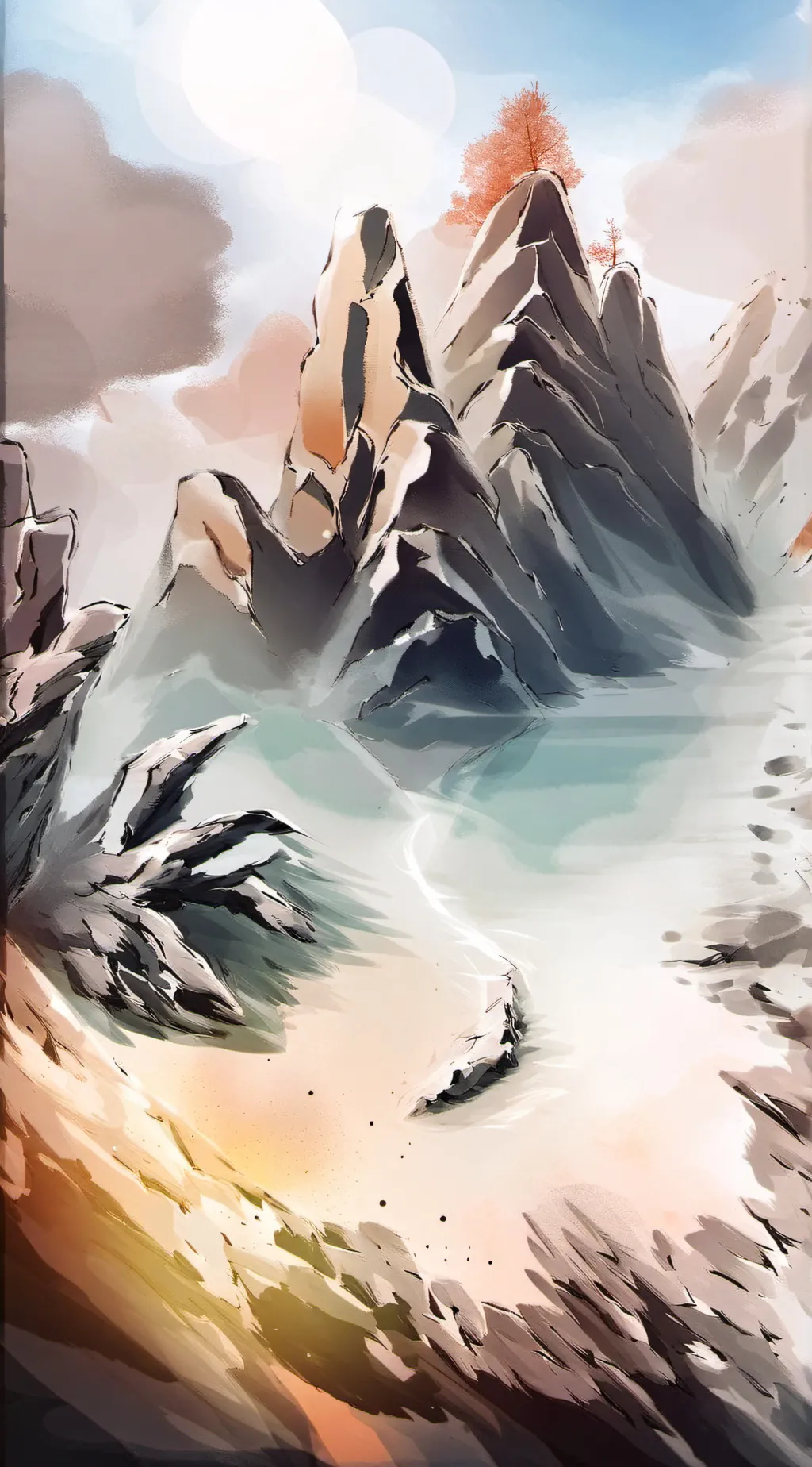 ai character: painting background