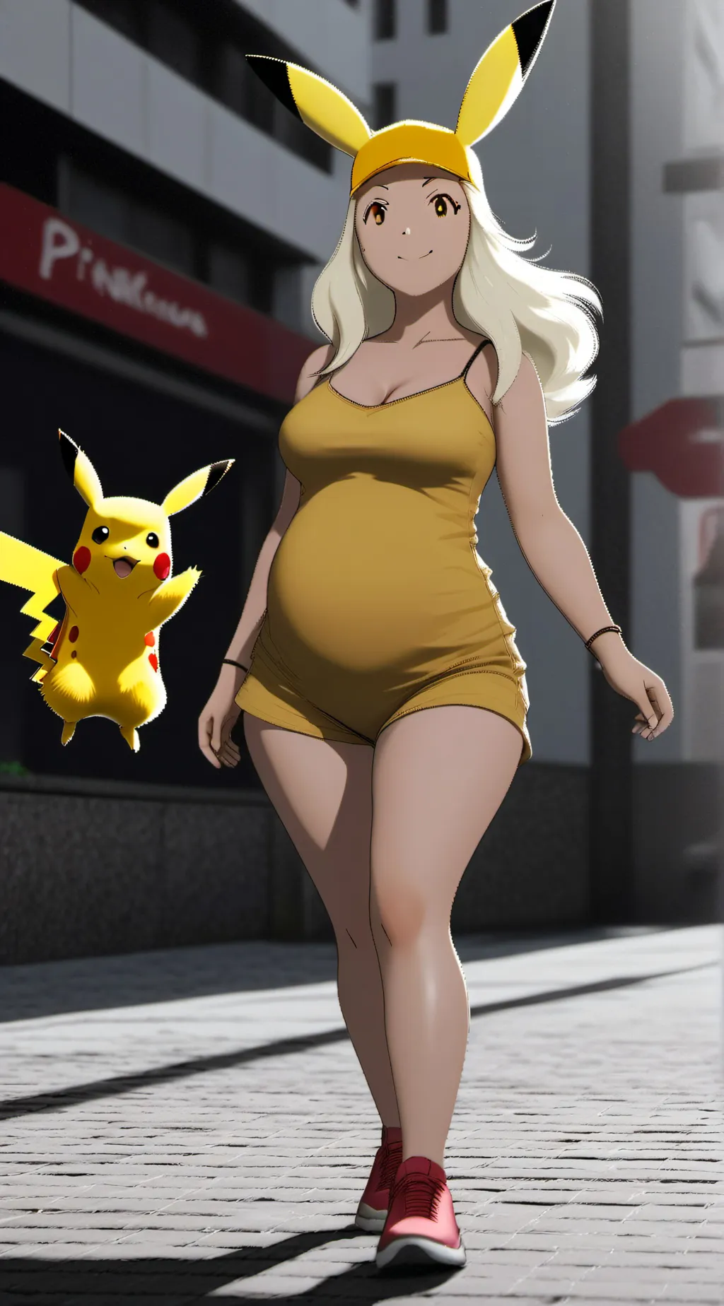 ai character: Pregnant Pikachu background