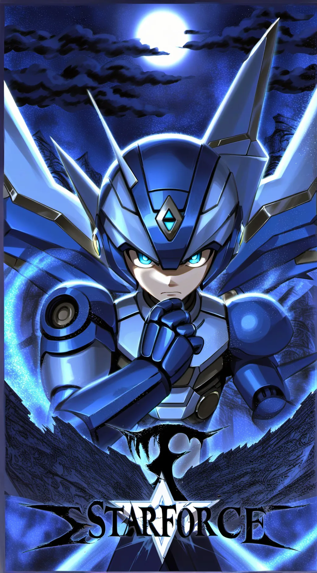 ai character: mega man star  background