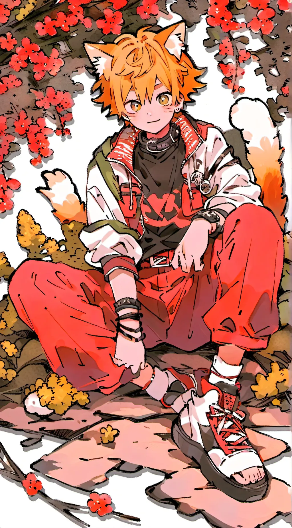 ai character: Bakugo Hybrid|Cat background