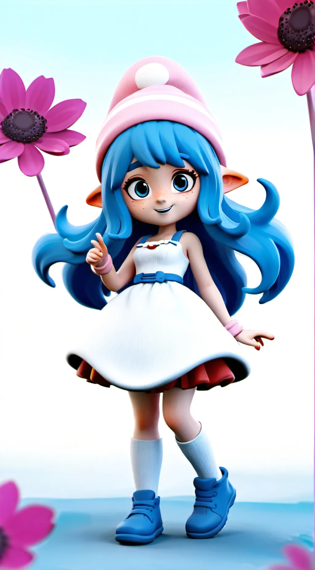 ai character: Blossom smurf background