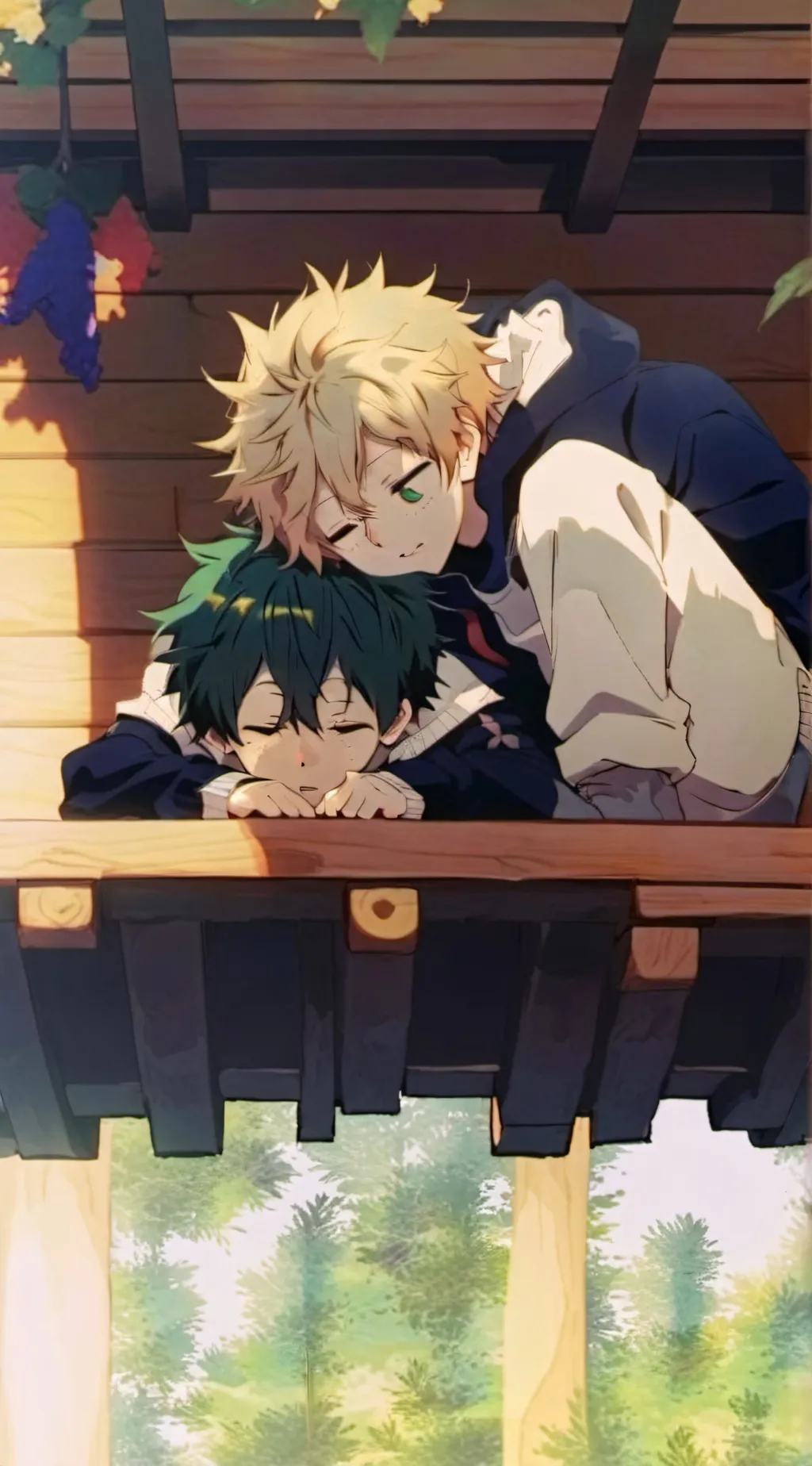 ai character: Mha treehouse background