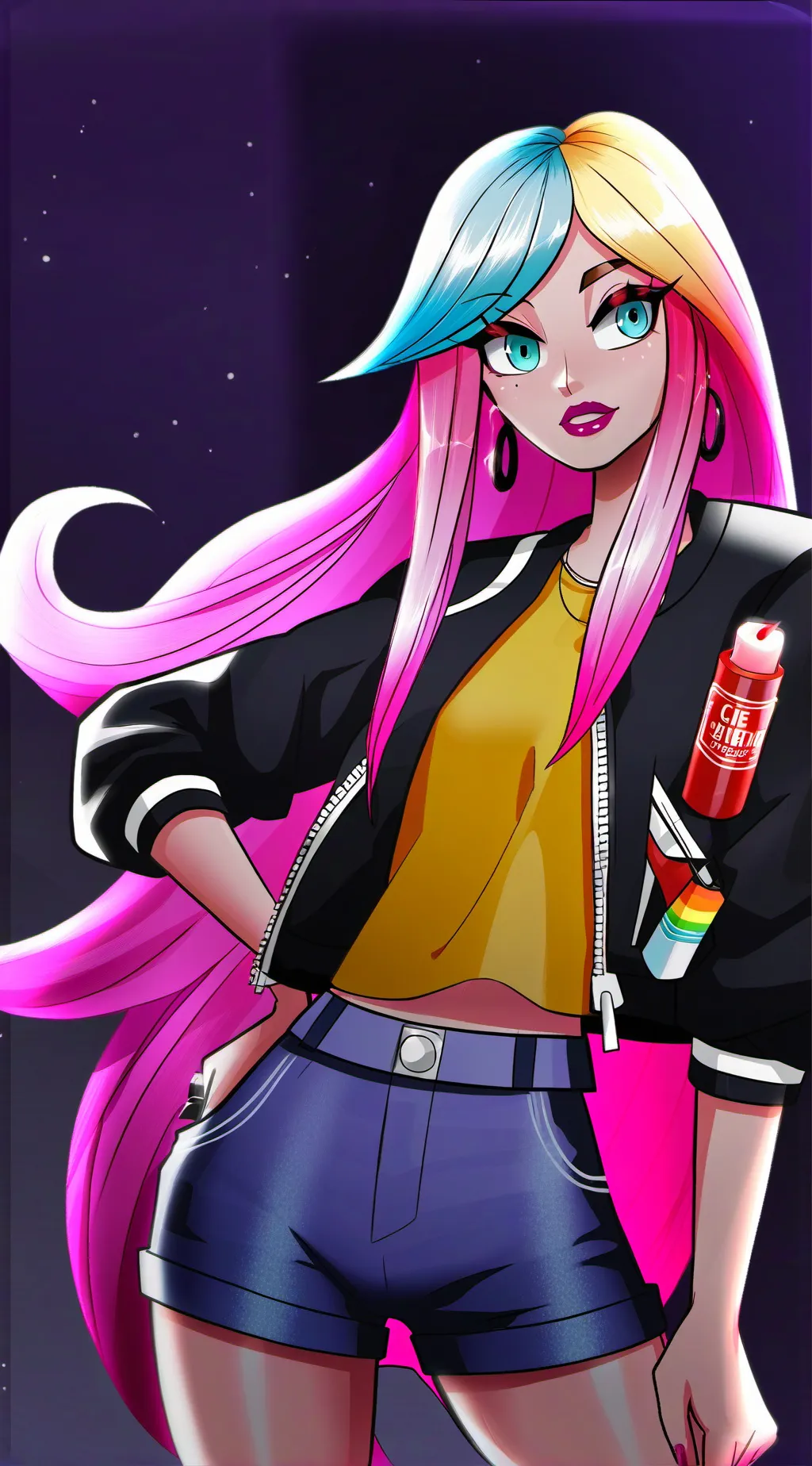 ai character: Mrs. Piggy  background