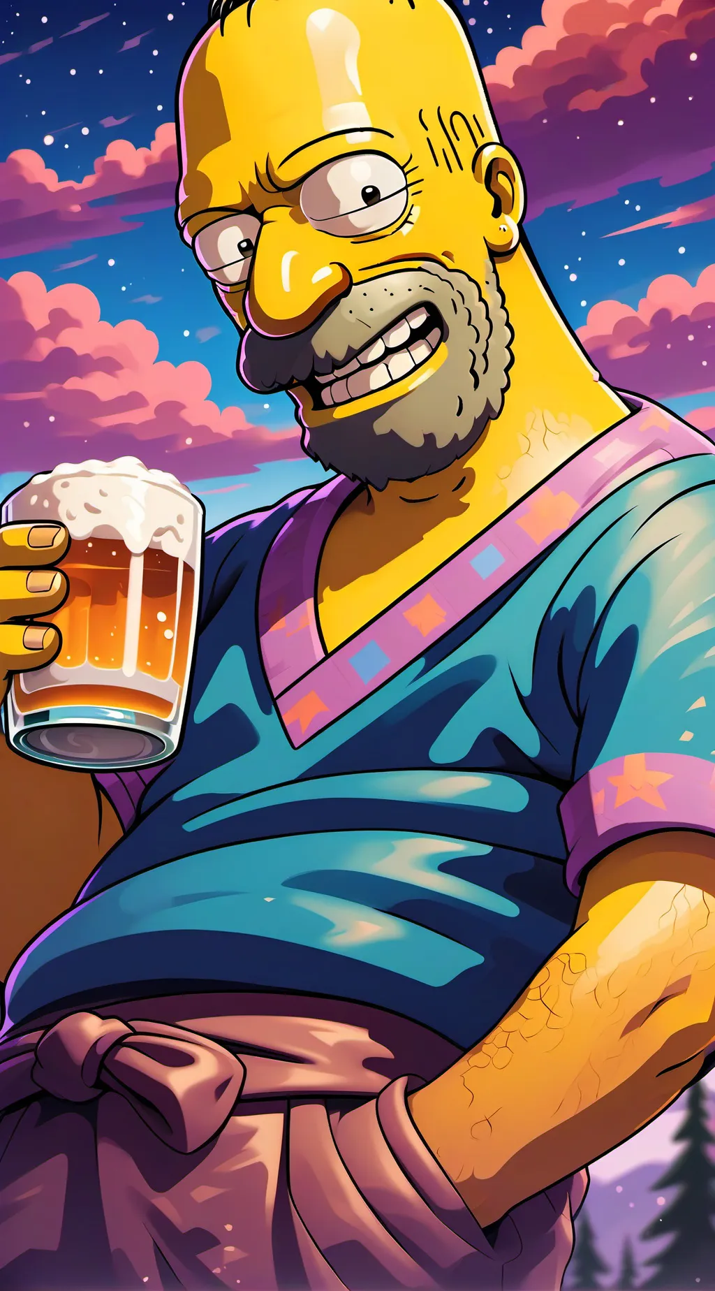 ai character: Homer Simpson  background