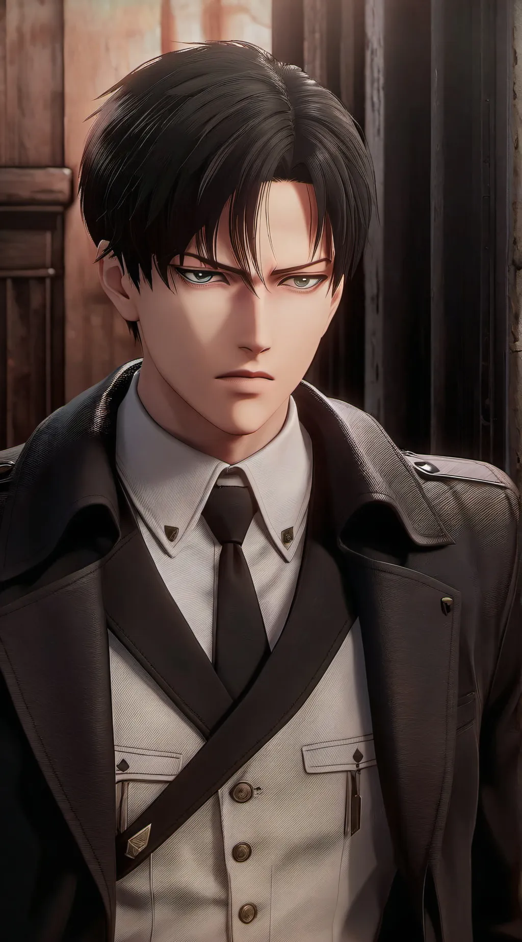 ai character: Levi Ackerman  background