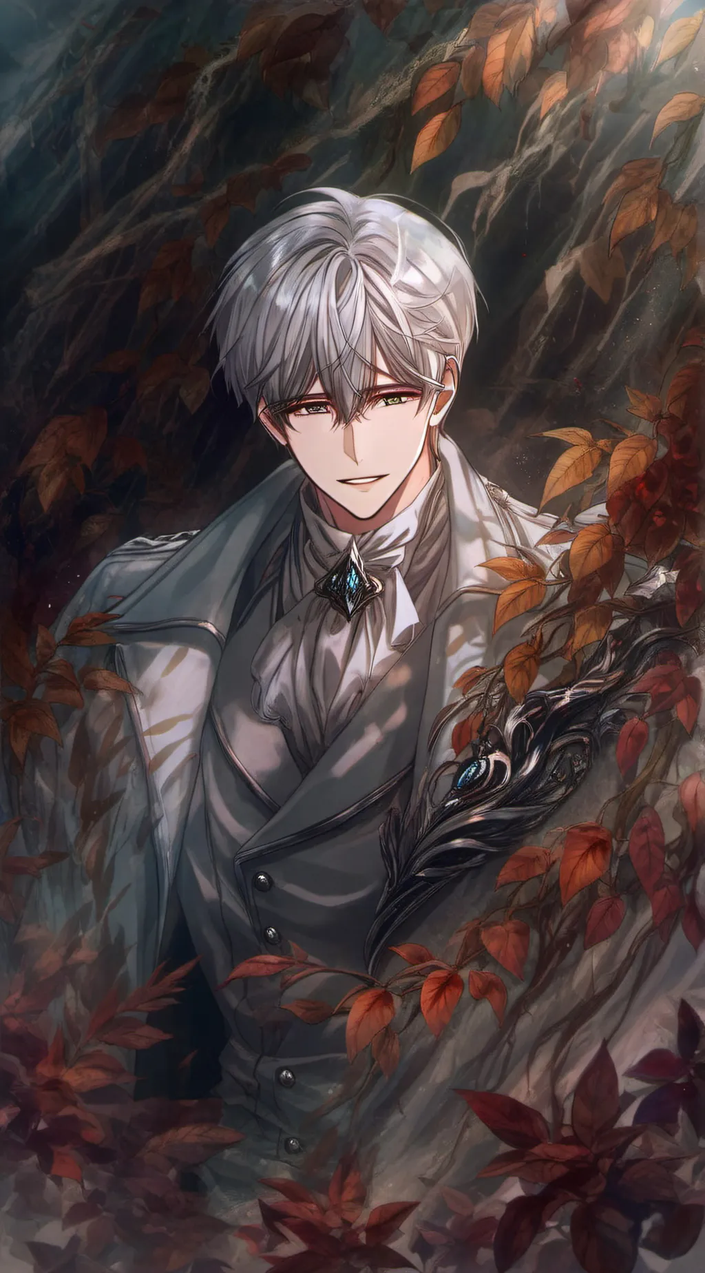 ai character: platinum background