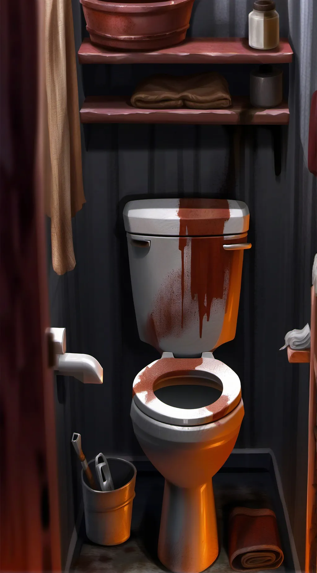 ai character: toilet background