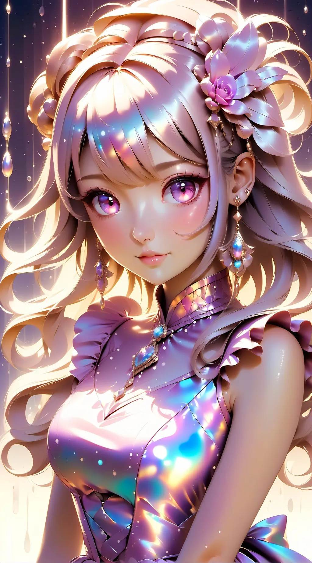 ai character: Violet background