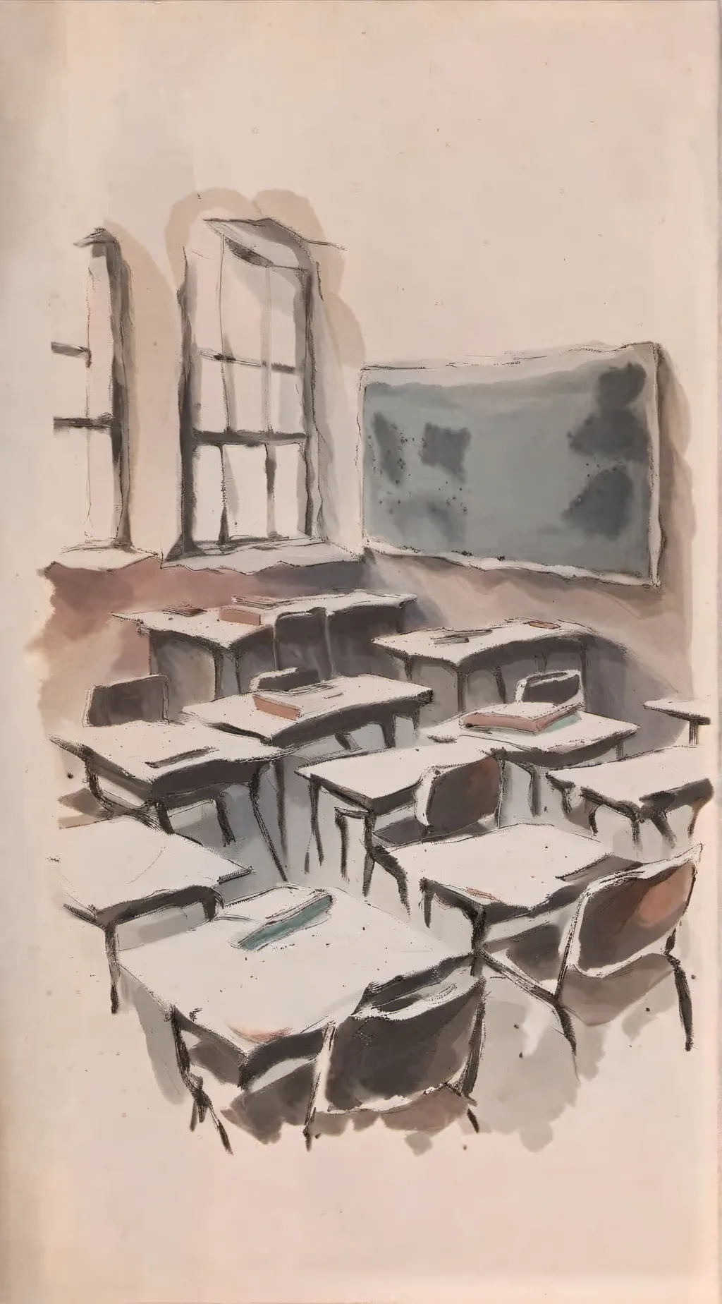 ai character: Fpe- paper school! background