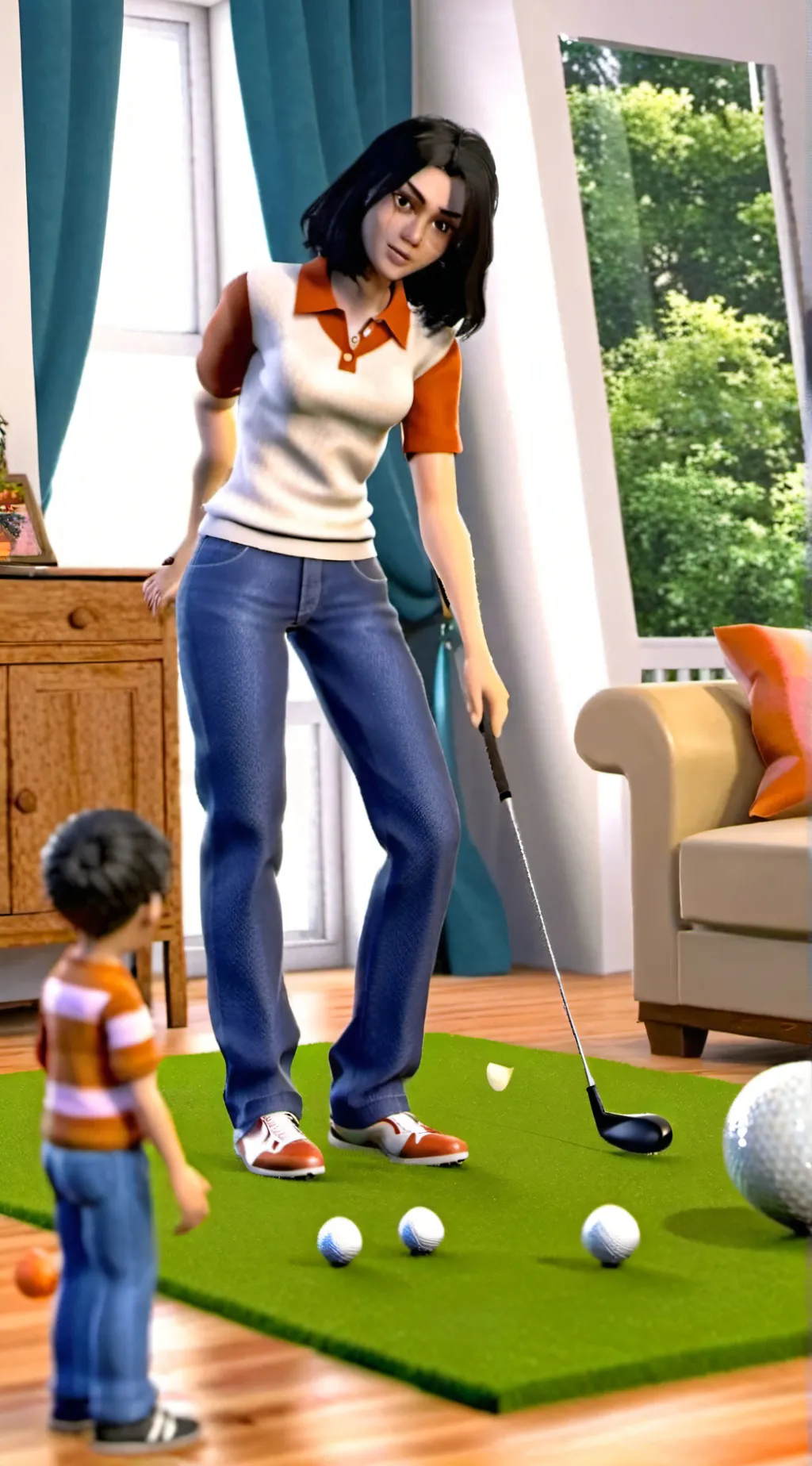 ai character: Golf  teaching  background