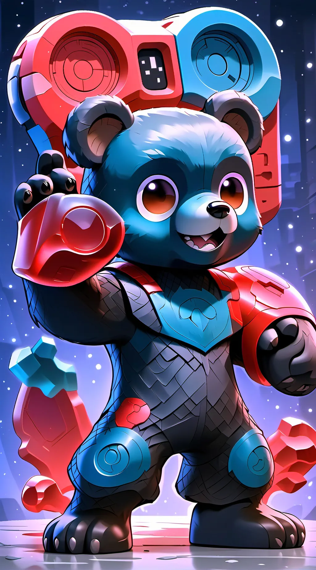 ai character: DJ  Bear background