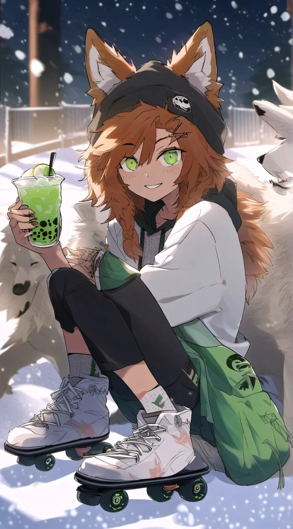 ai character: Bluu  background