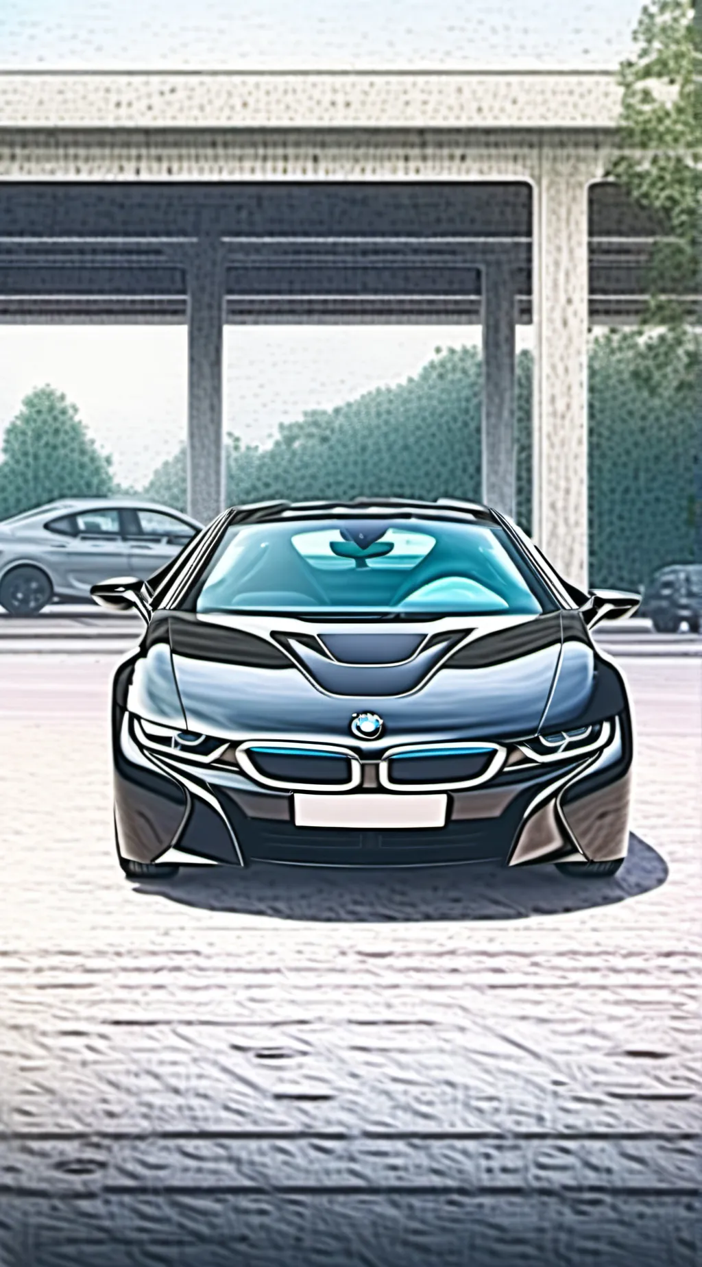 ai character: BMW i8 2014 black  background