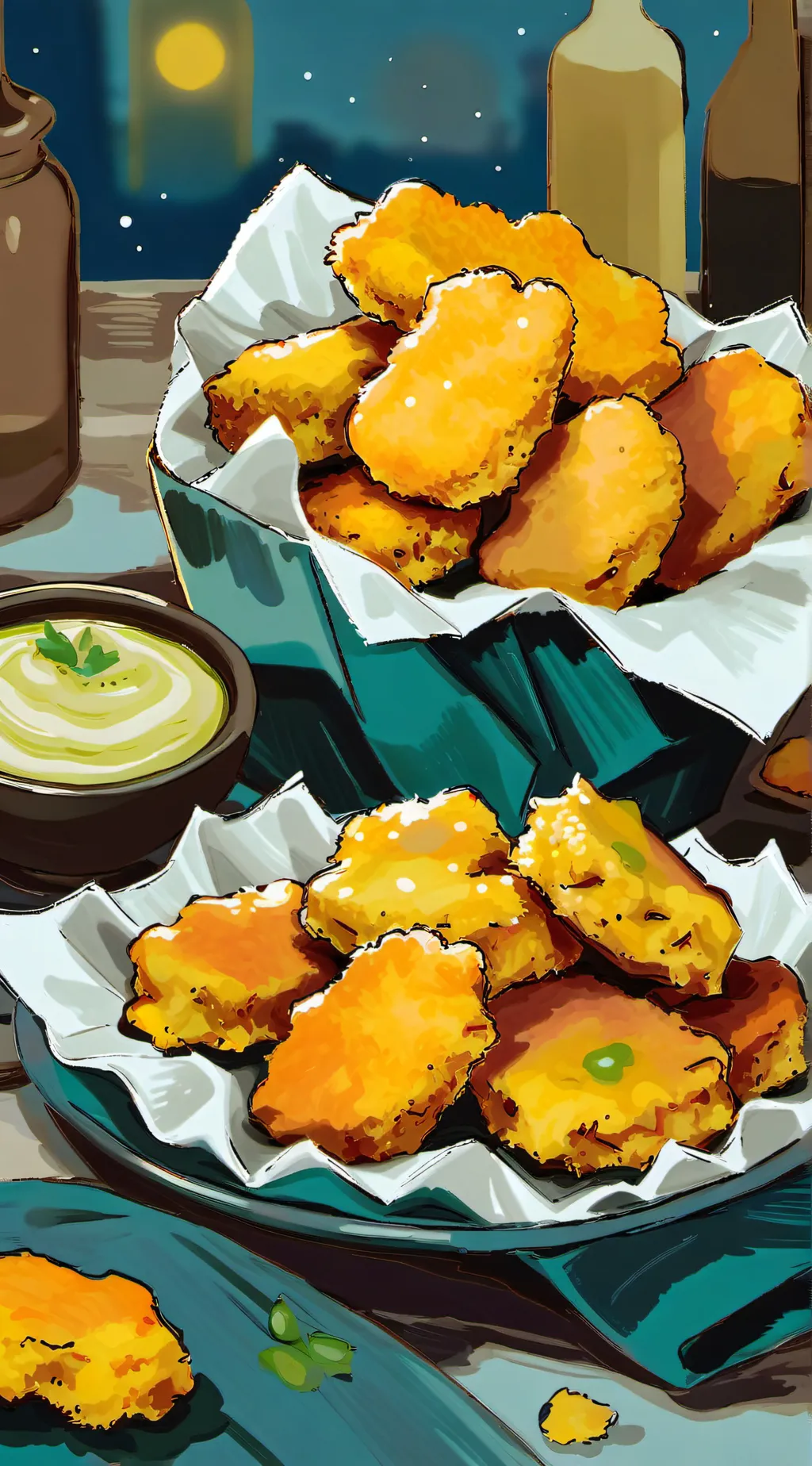 ai character: Chicken nuggets background