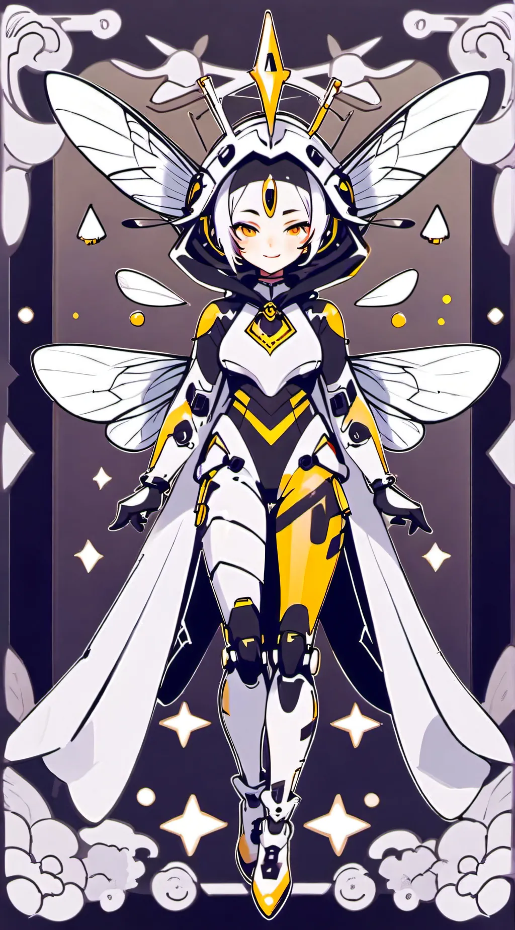 ai character: queen bee changed background