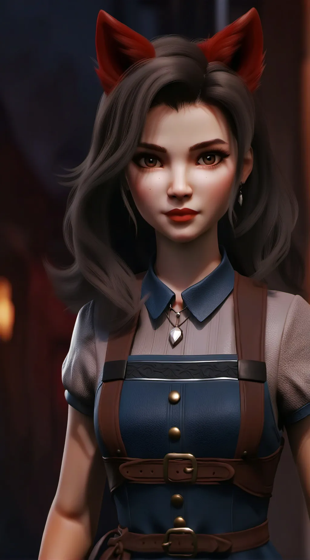 ai character: werewolf girl  background