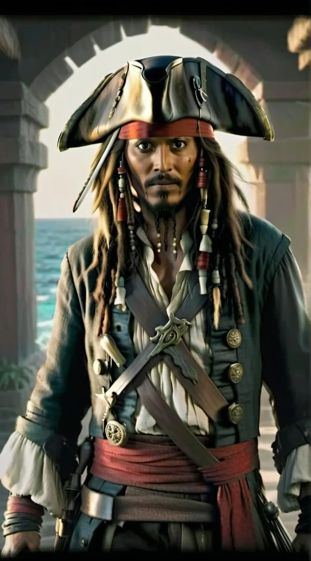 ai character: Jack Sparrow background