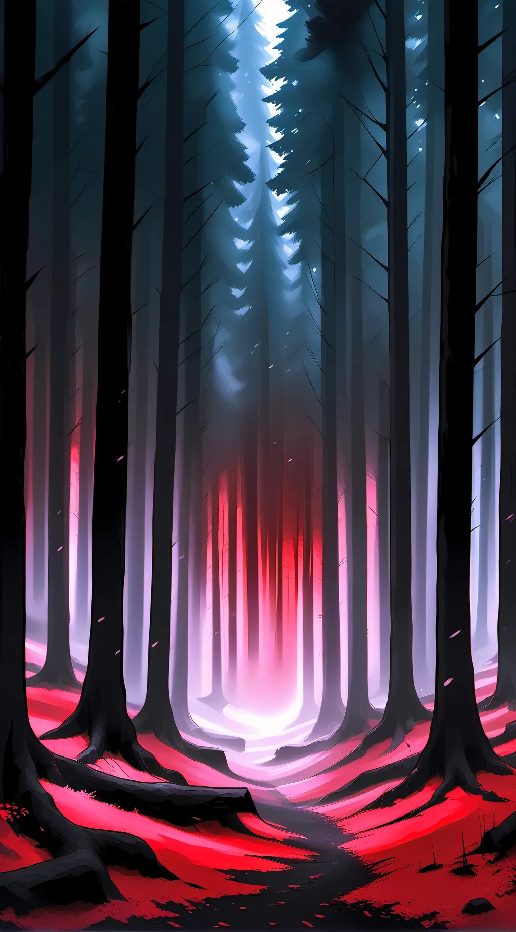 ai character: the bloody forest background