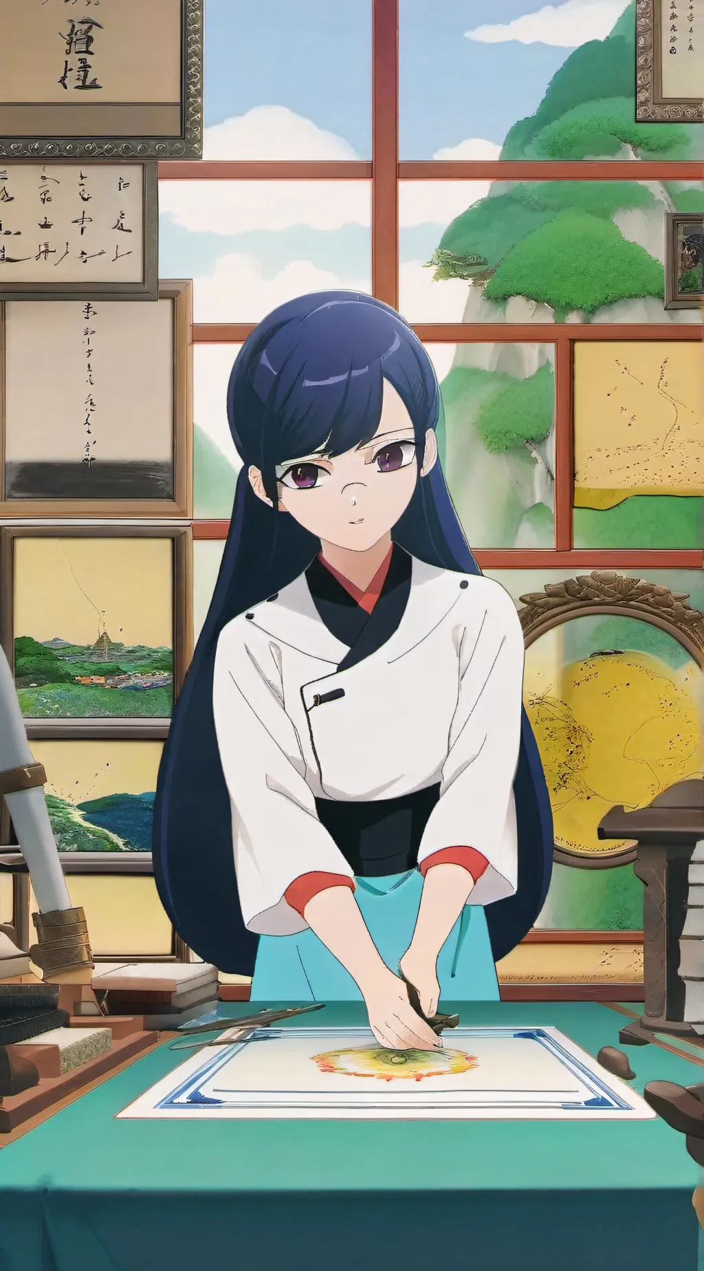 ai character: Komi  background