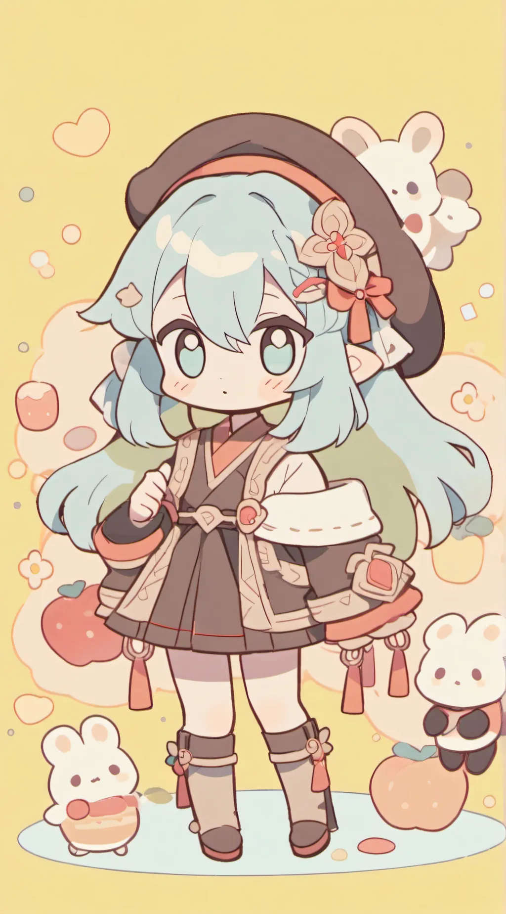 ai character: snowflake sundew background