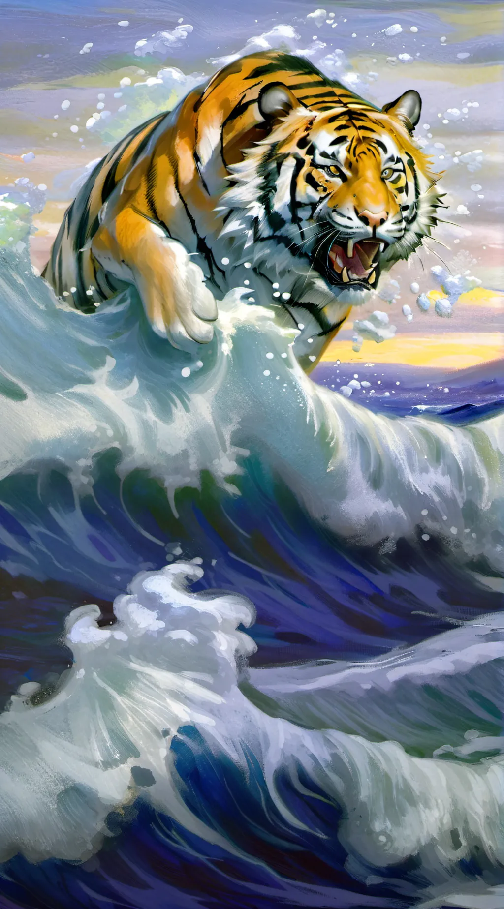 ai character: Drowning tiger background