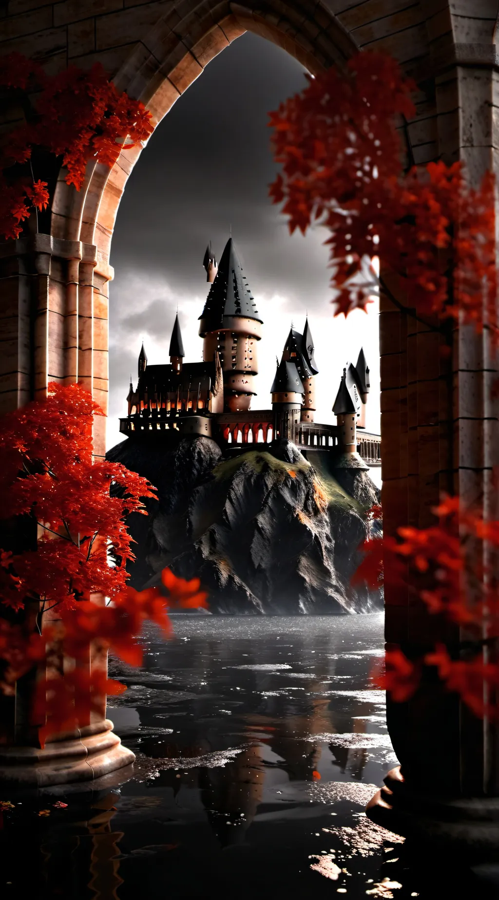 ai character: H O G W A R T S background